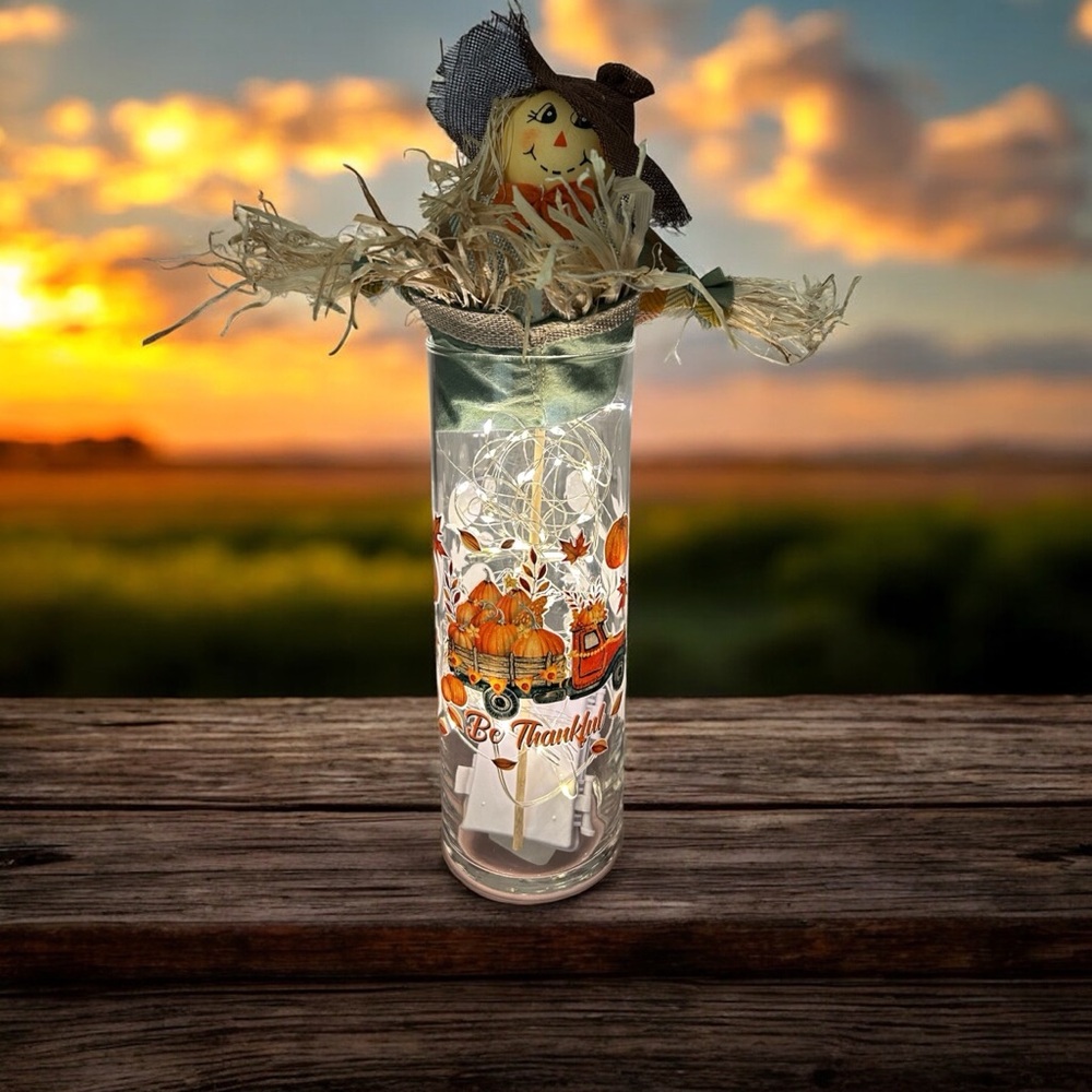 Scarecrow Light Up Lamp! Handcrafted item!